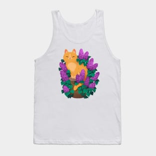 Orange kitty in some lilacs! Tank Top